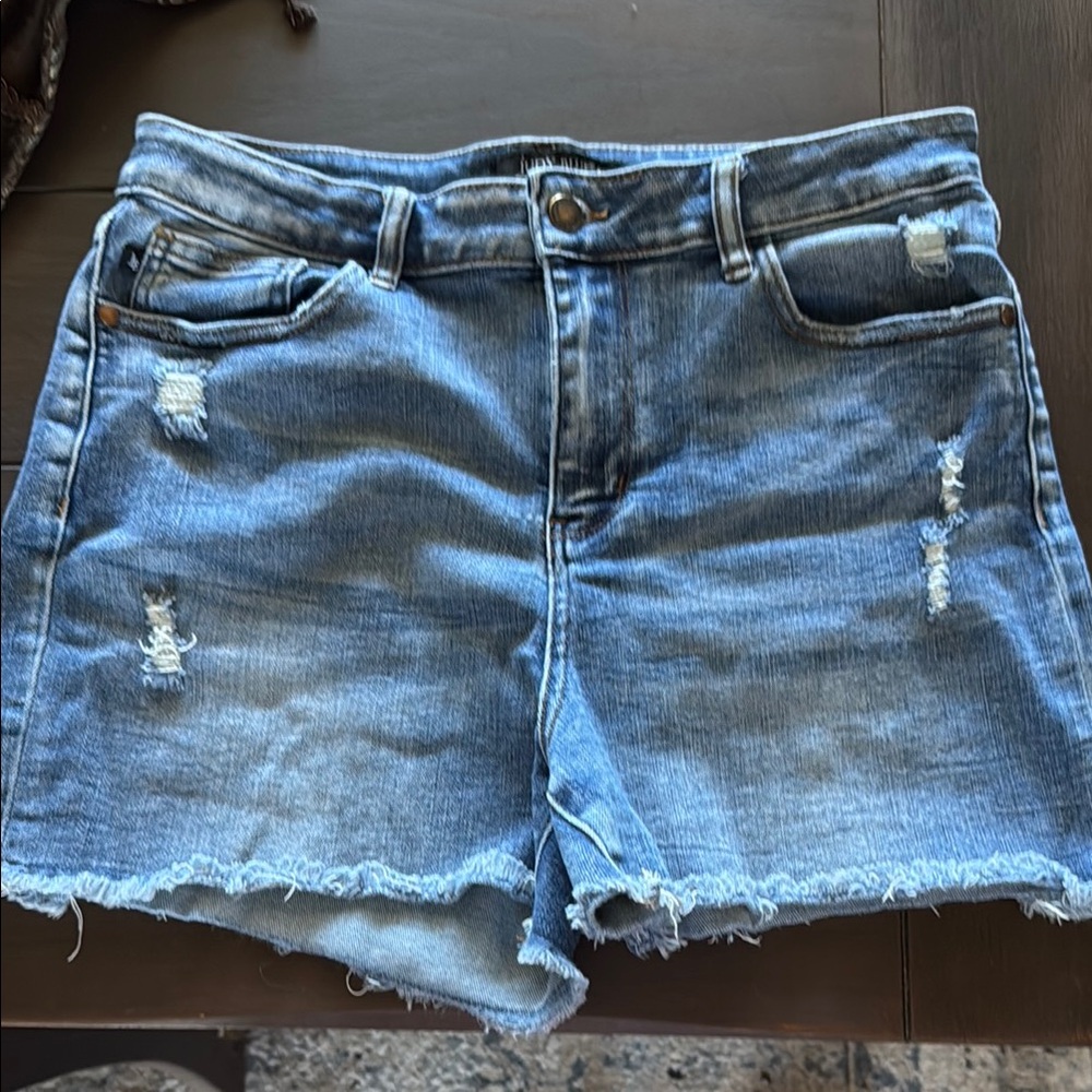 Judy Blue Distressed Jean Shorts - Classic Blue